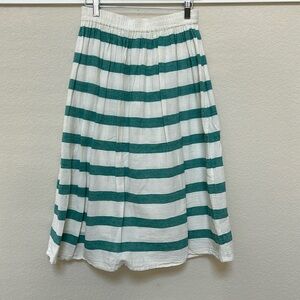 Sundae A-Line Cotton Striped Skirt